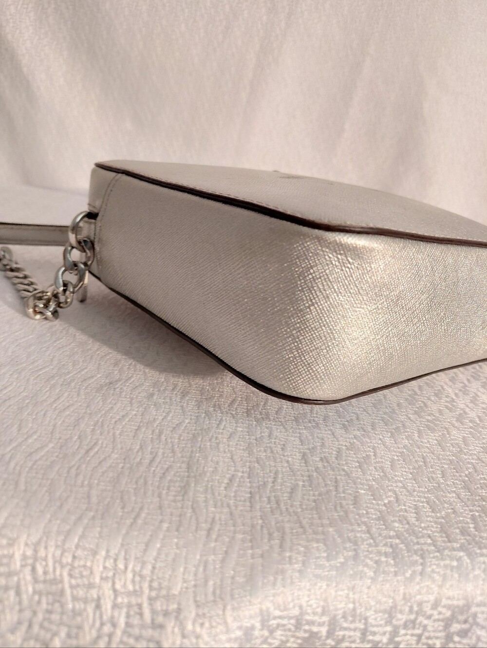 Michael Kors Women's Metallic Silver Crossbody Bag - Picture 5 of 11